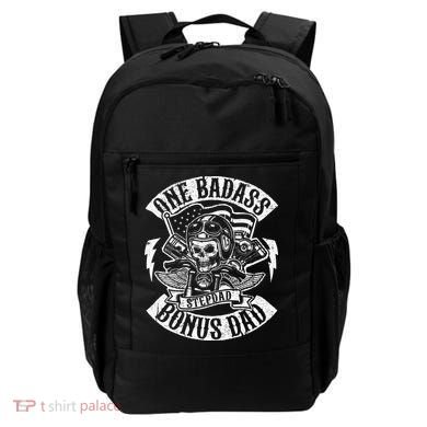 One Badass Bonus Stepdad Biker Step Dad Fathers Day Gift Backpack