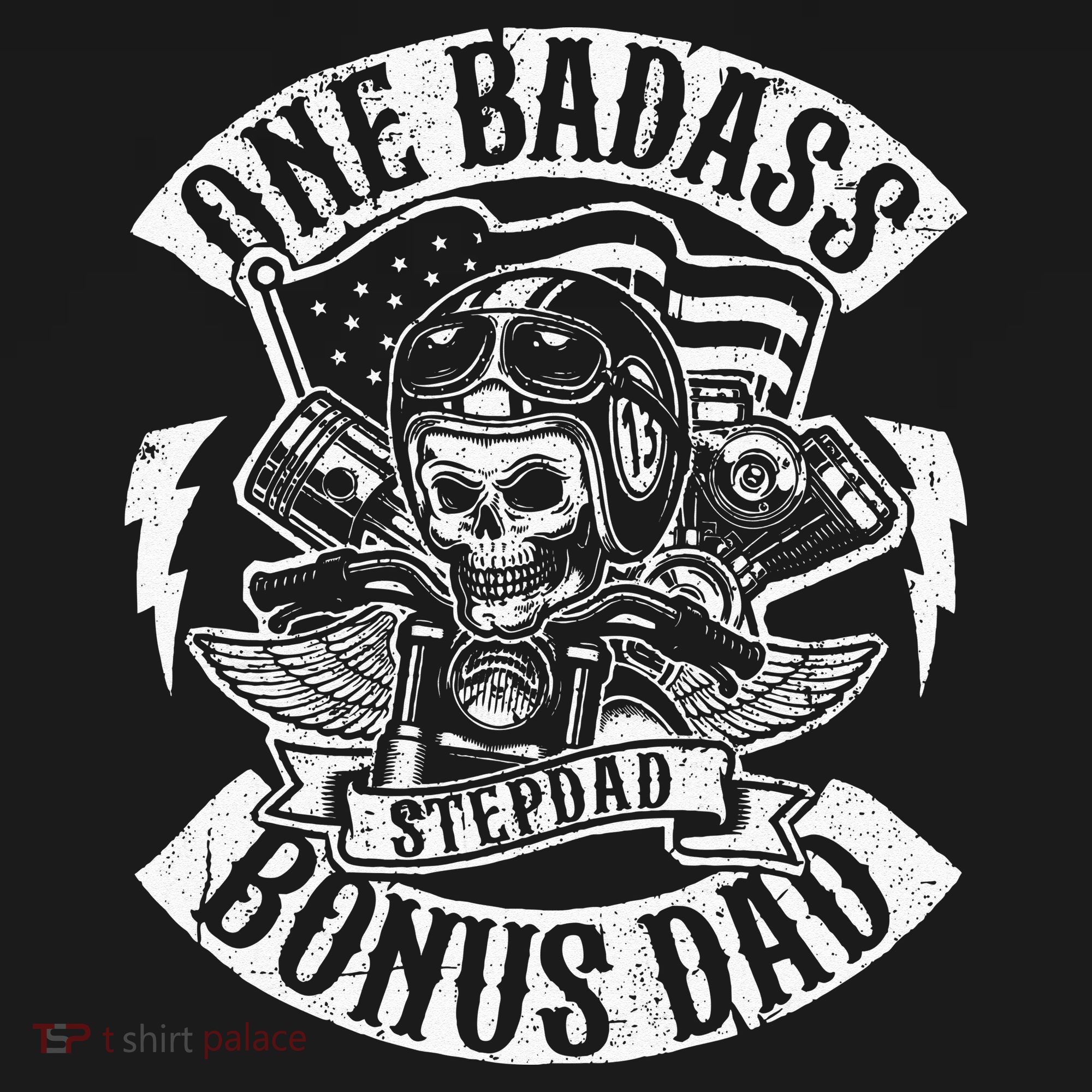 One Badass Bonus Stepdad Biker Step Dad Fathers Day Gift Button