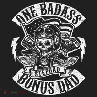 One Badass Bonus Stepdad Biker Step Dad Fathers Day Gift Beanie thumb 2