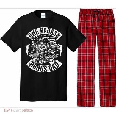 One Badass Bonus Stepdad Biker Step Dad Fathers Day Gift Pajama Set