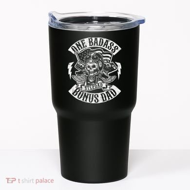One Badass Bonus Stepdad Biker Step Dad Fathers Day Gift Tumbler