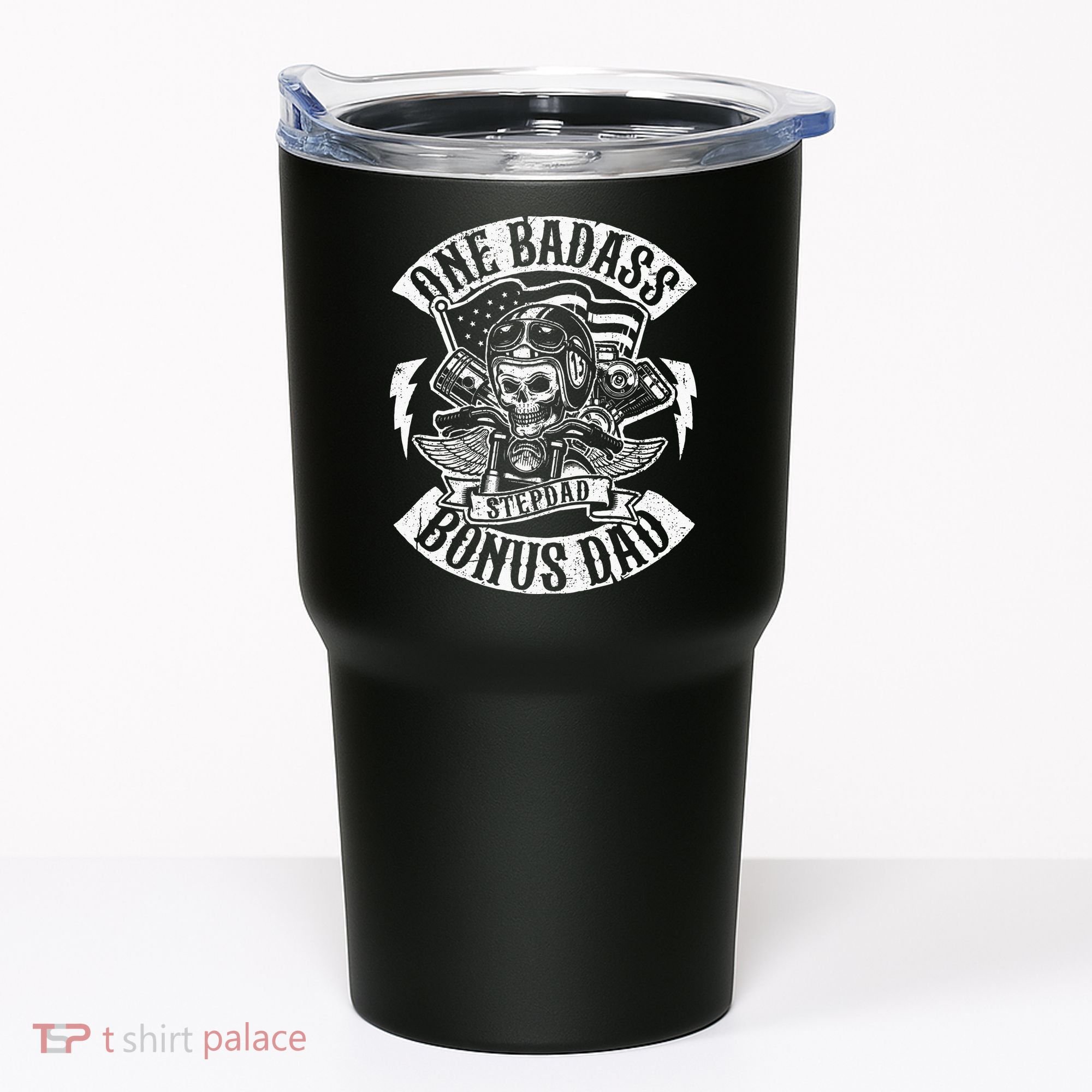 One Badass Bonus Stepdad Biker Step Dad Fathers Day Gift Tumbler