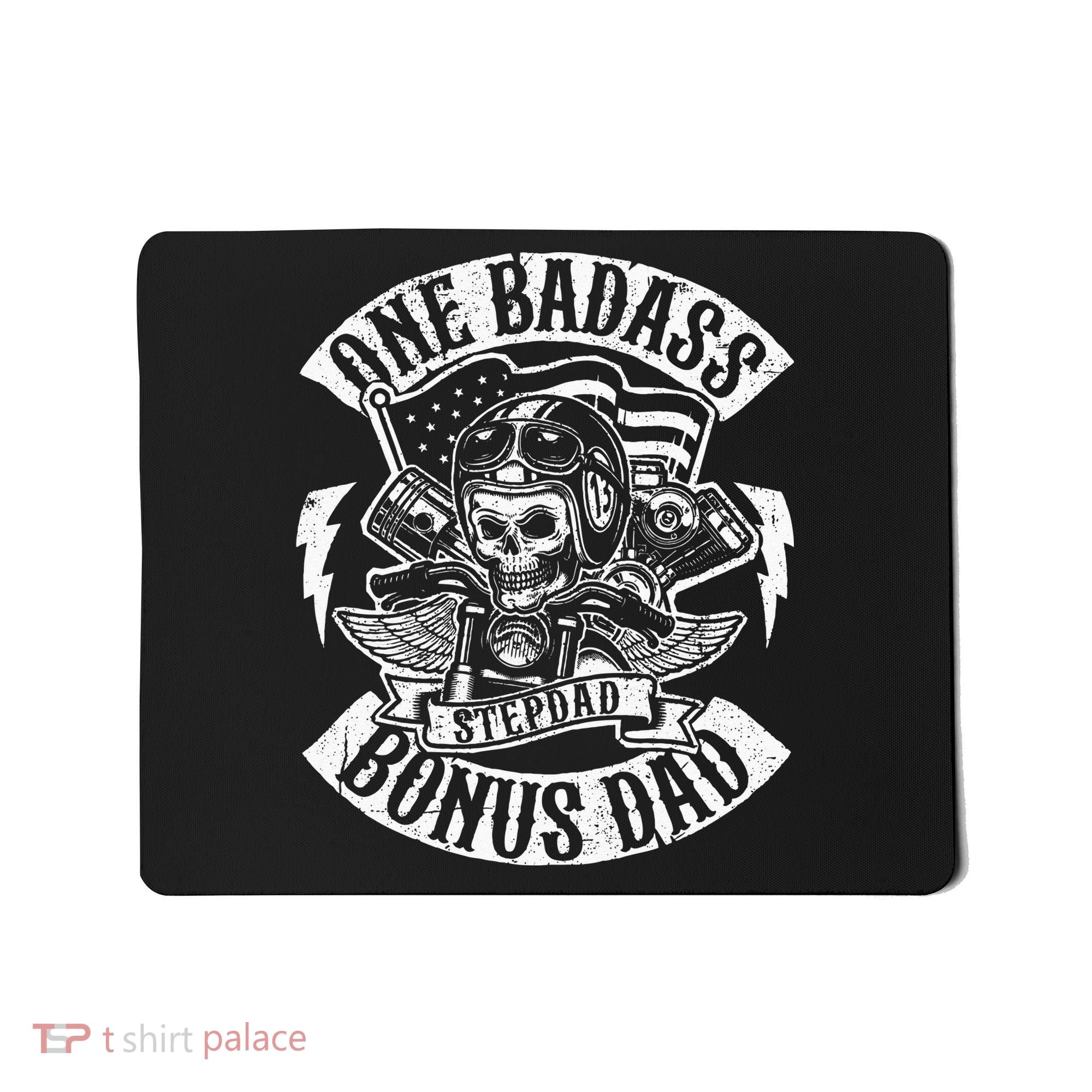 One Badass Bonus Stepdad Biker Step Dad Fathers Day Gift Mousepad