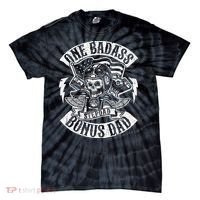 One Badass Bonus Stepdad Biker Step Dad Fathers Day Gift Tie-Dye T-Shirt thumb 0