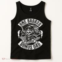 One Badass Bonus Stepdad Biker Step Dad Fathers Day Gift Tank Top thumb 2