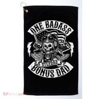 One Badass Bonus Stepdad Biker Step Dad Fathers Day Gift Golf Towel thumb 0
