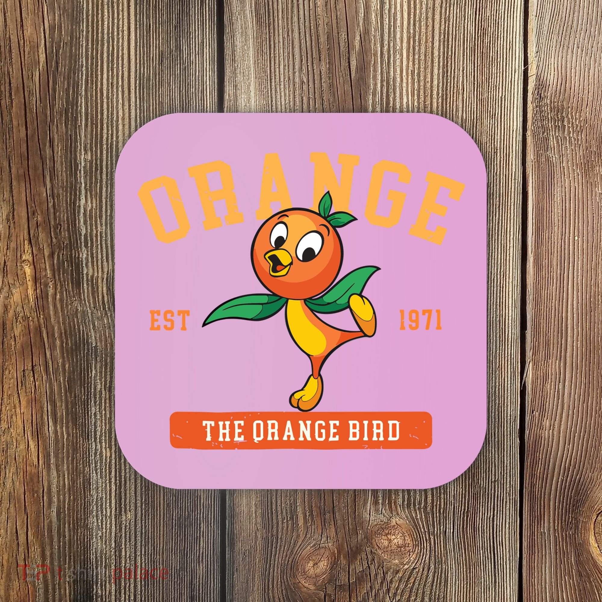 Orange Bird Beach Summer Vacation Flower And Garden Coaster