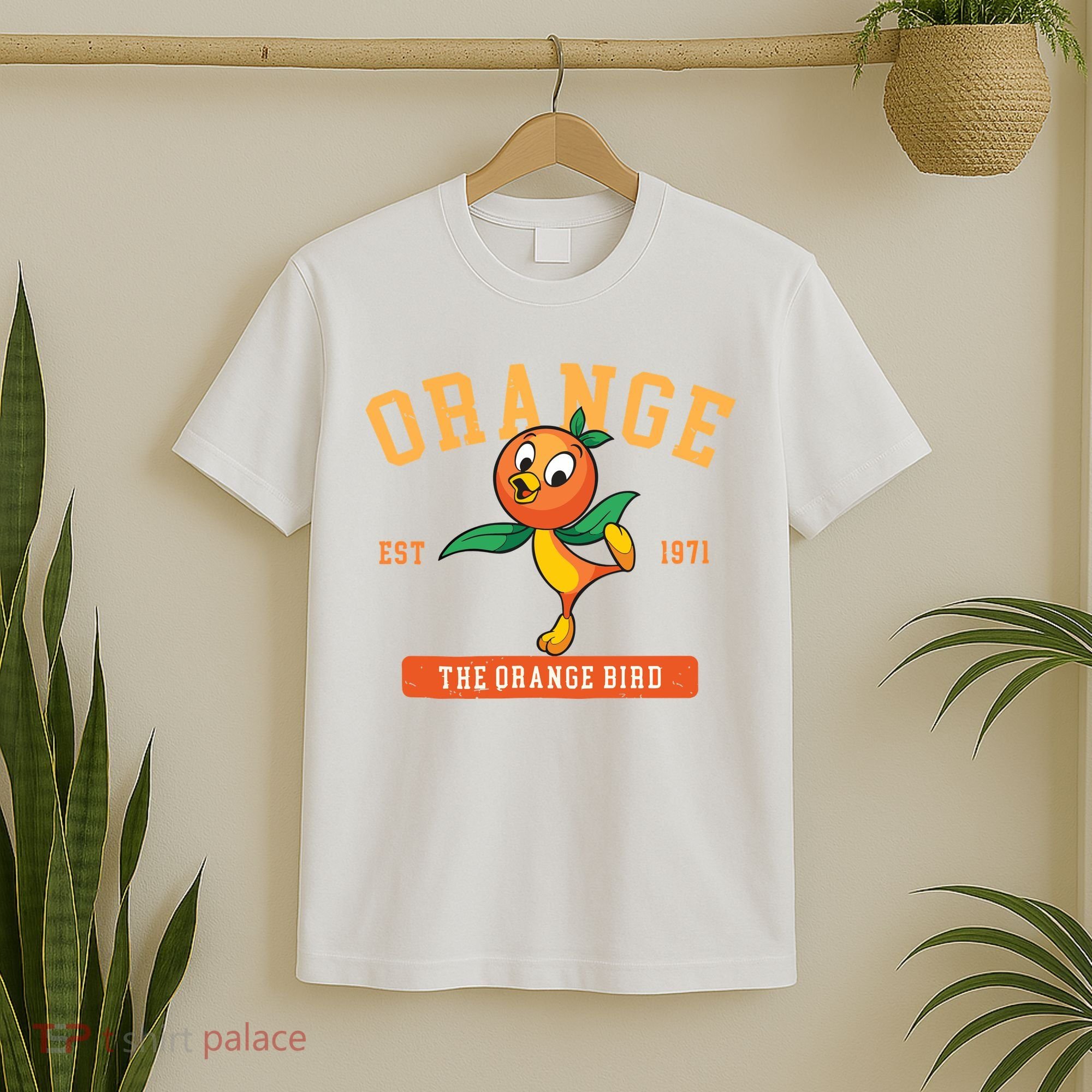 Orange Bird Beach Summer Vacation Flower And Garden T-Shirt