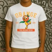 Orange Bird Beach Summer Vacation Flower And Garden T-Shirt thumb 3