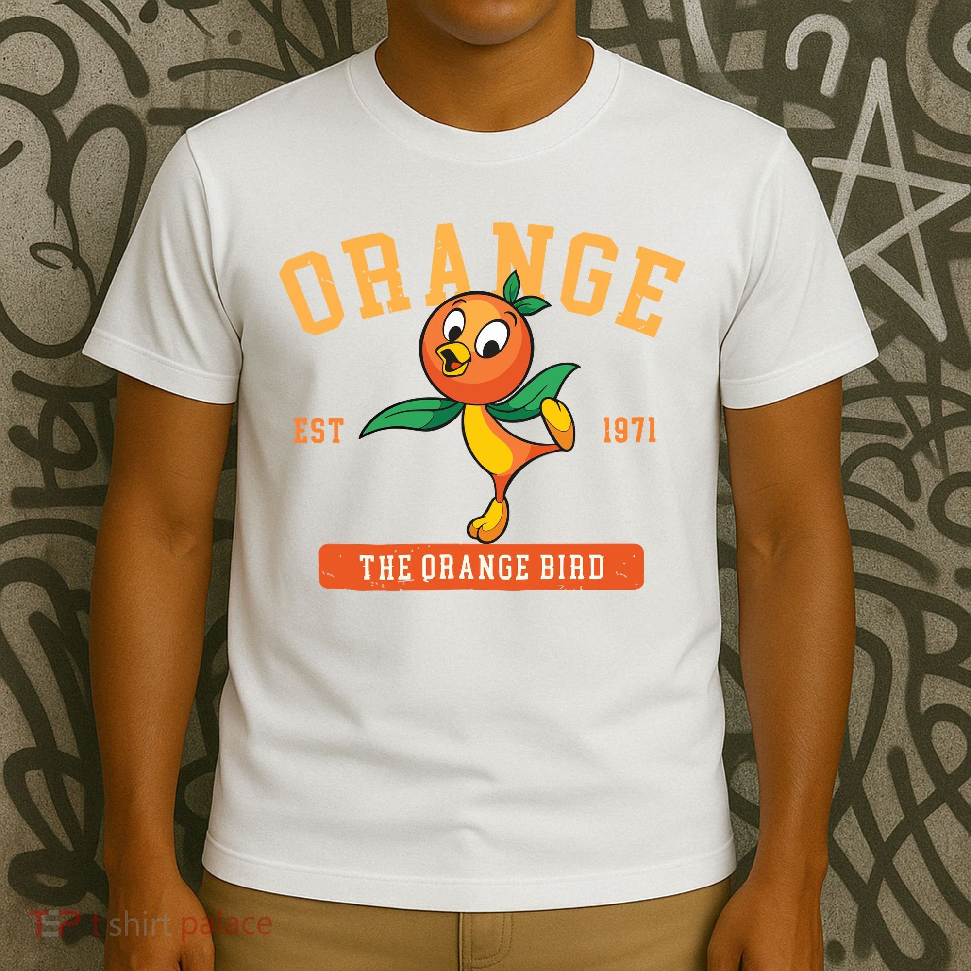 Orange Bird Beach Summer Vacation Flower And Garden T-Shirt