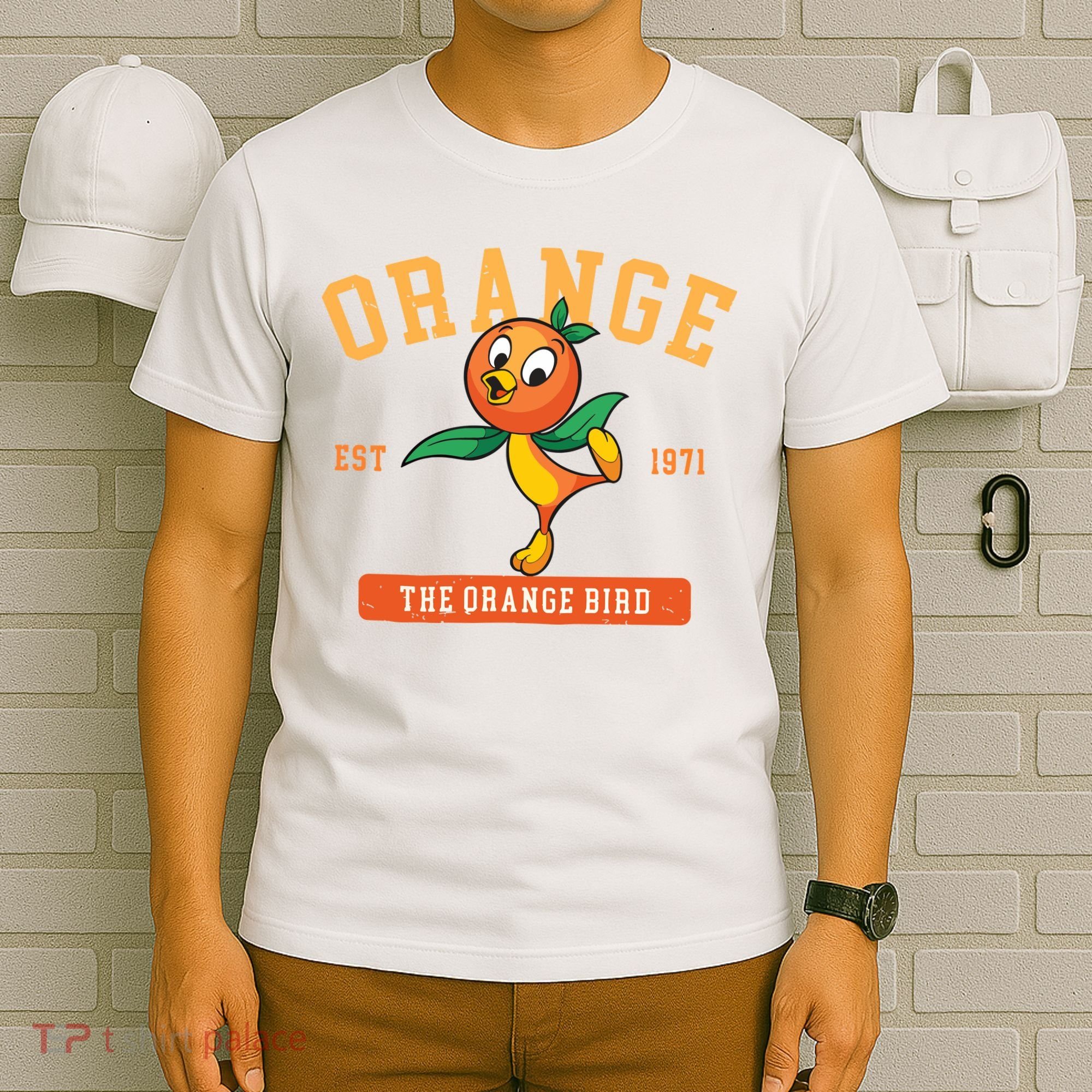 Orange Bird Beach Summer Vacation Flower And Garden T-Shirt