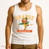 Orange Bird Beach Summer Vacation Flower And Garden Tank Top thumb 3