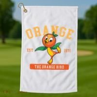 Orange Bird Beach Summer Vacation Flower And Garden Golf Towel thumb 1