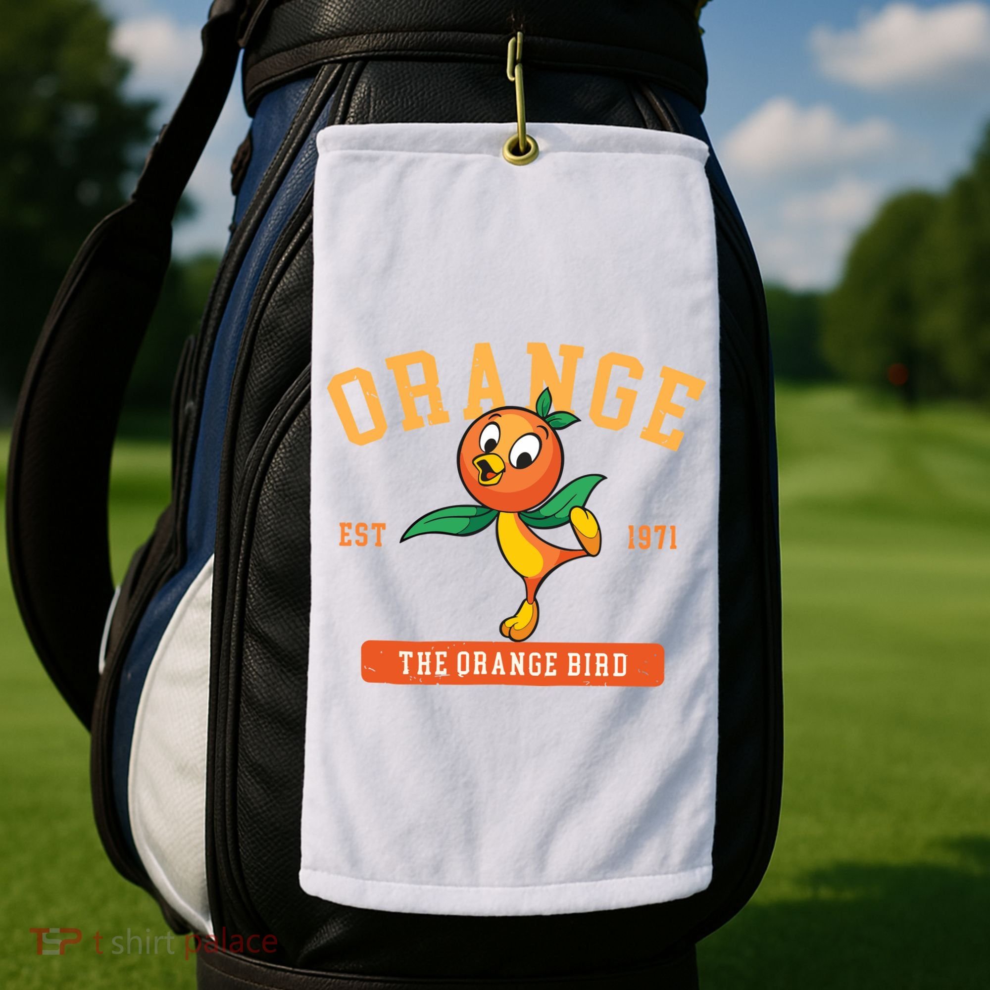 Orange Bird Beach Summer Vacation Flower And Garden Golf Towel