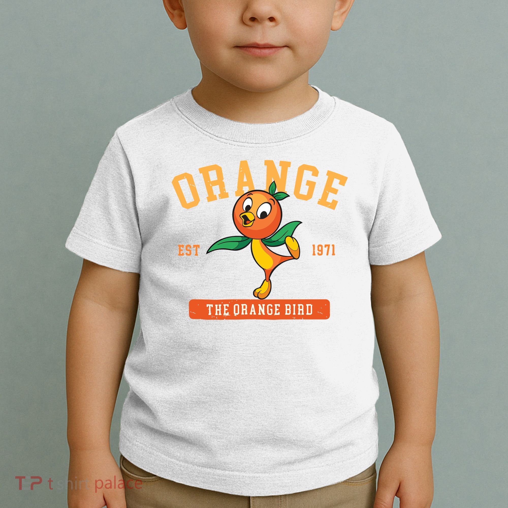 Orange Bird Beach Summer Vacation Flower And Garden Toddler T-Shirt