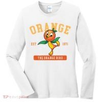Orange Bird Beach Summer Vacation Flower And Garden Women's Long Sleeve Shirt thumb 0