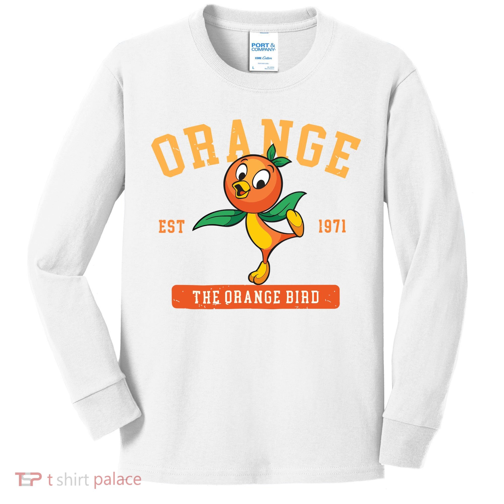 Orange Bird Beach Summer Vacation Flower And Garden Kids Long Sleeve Shirt