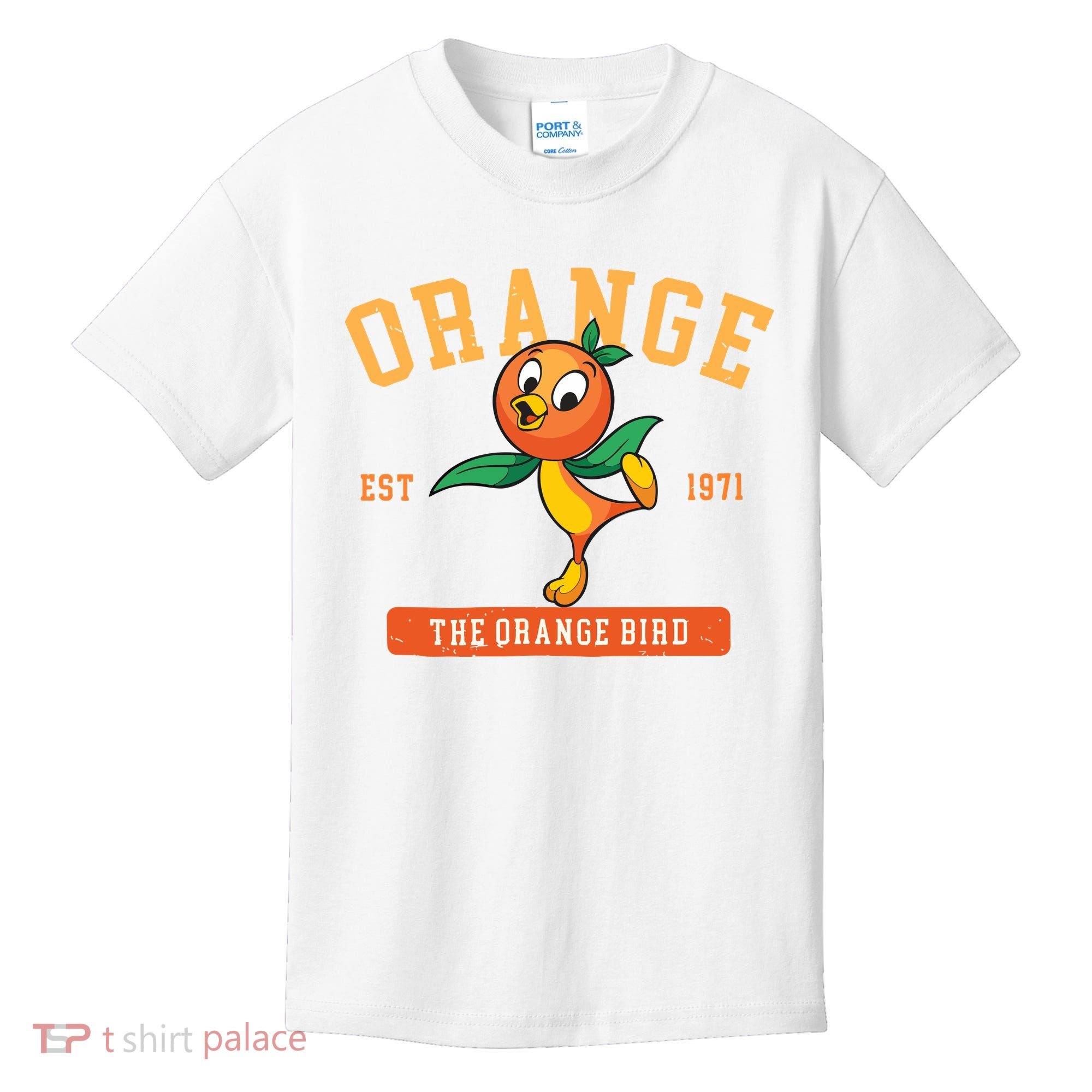 Orange Bird Beach Summer Vacation Flower And Garden Kids T-Shirt