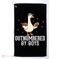 Outnumbered By Boys Funny Mom Goose Family Golf Towel thumb 0