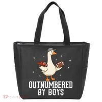 Outnumbered By Boys Funny Mom Goose Family Tote Bag thumb 0