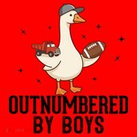 Outnumbered By Boys Funny Mom Goose Family Santa Hat thumb 1