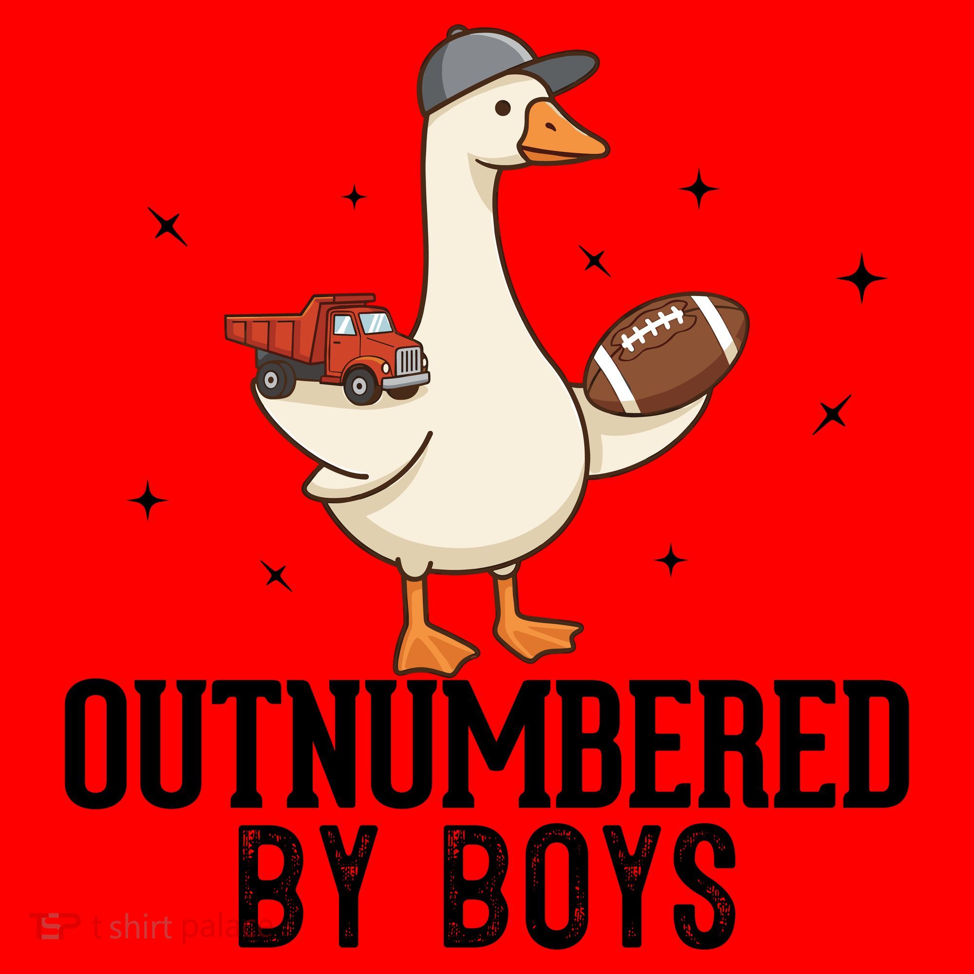 Outnumbered By Boys Funny Mom Goose Family Santa Hat