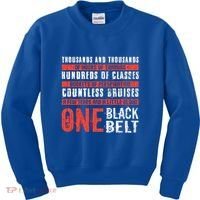 One Black Belt Funny Martial Arts Karate Taekwondo Graphic Gift Kids Sweatshirt thumb 0