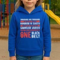 One Black Belt Funny Martial Arts Karate Taekwondo Graphic Gift Kids Hoodie thumb 3
