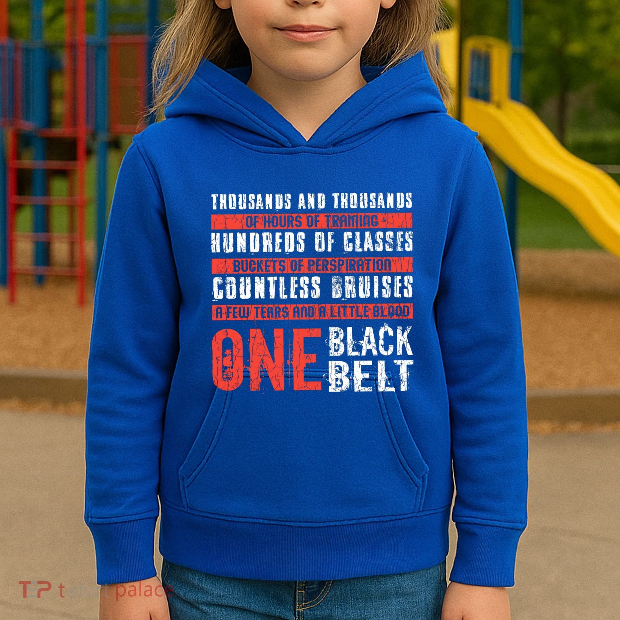 One Black Belt Funny Martial Arts Karate Taekwondo Graphic Gift Kids Hoodie