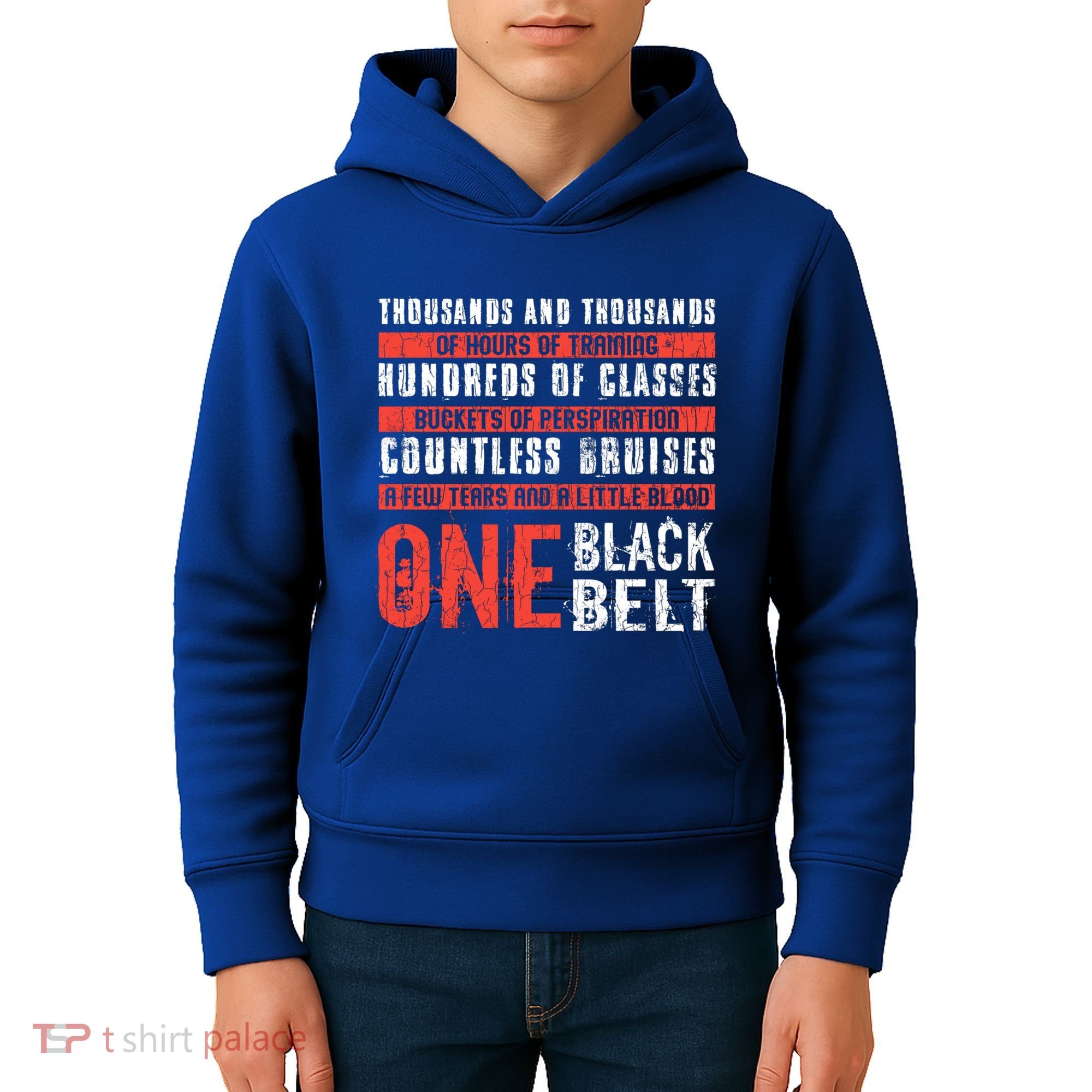 One Black Belt Funny Martial Arts Karate Taekwondo Graphic Gift Kids Hoodie