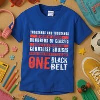 One Black Belt Funny Martial Arts Karate Taekwondo Graphic Gift Kids T-Shirt thumb 3