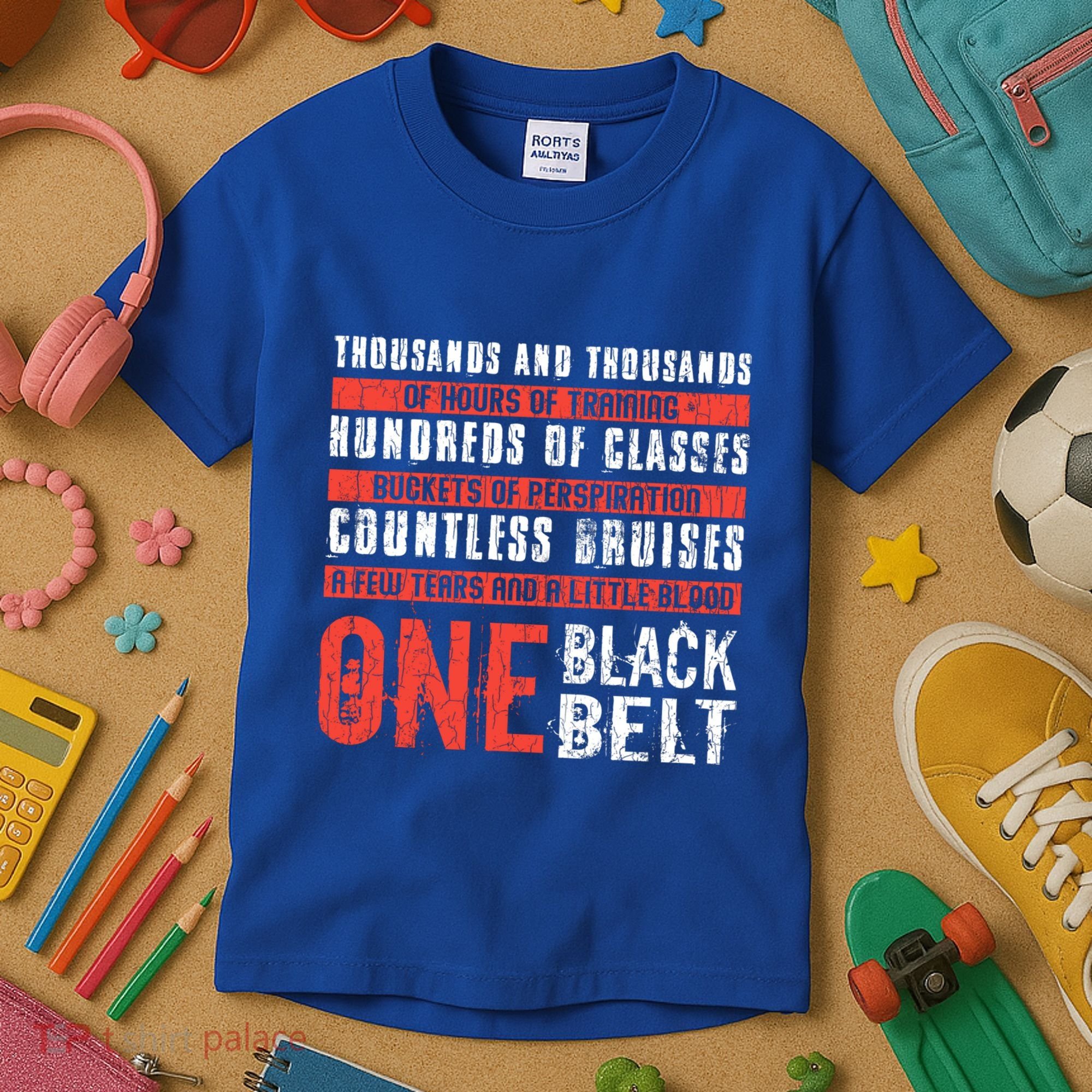 One Black Belt Funny Martial Arts Karate Taekwondo Graphic Gift Kids T-Shirt