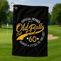 Old Balls Club 60th Over The Hill Birthday Golf Towel thumb 1