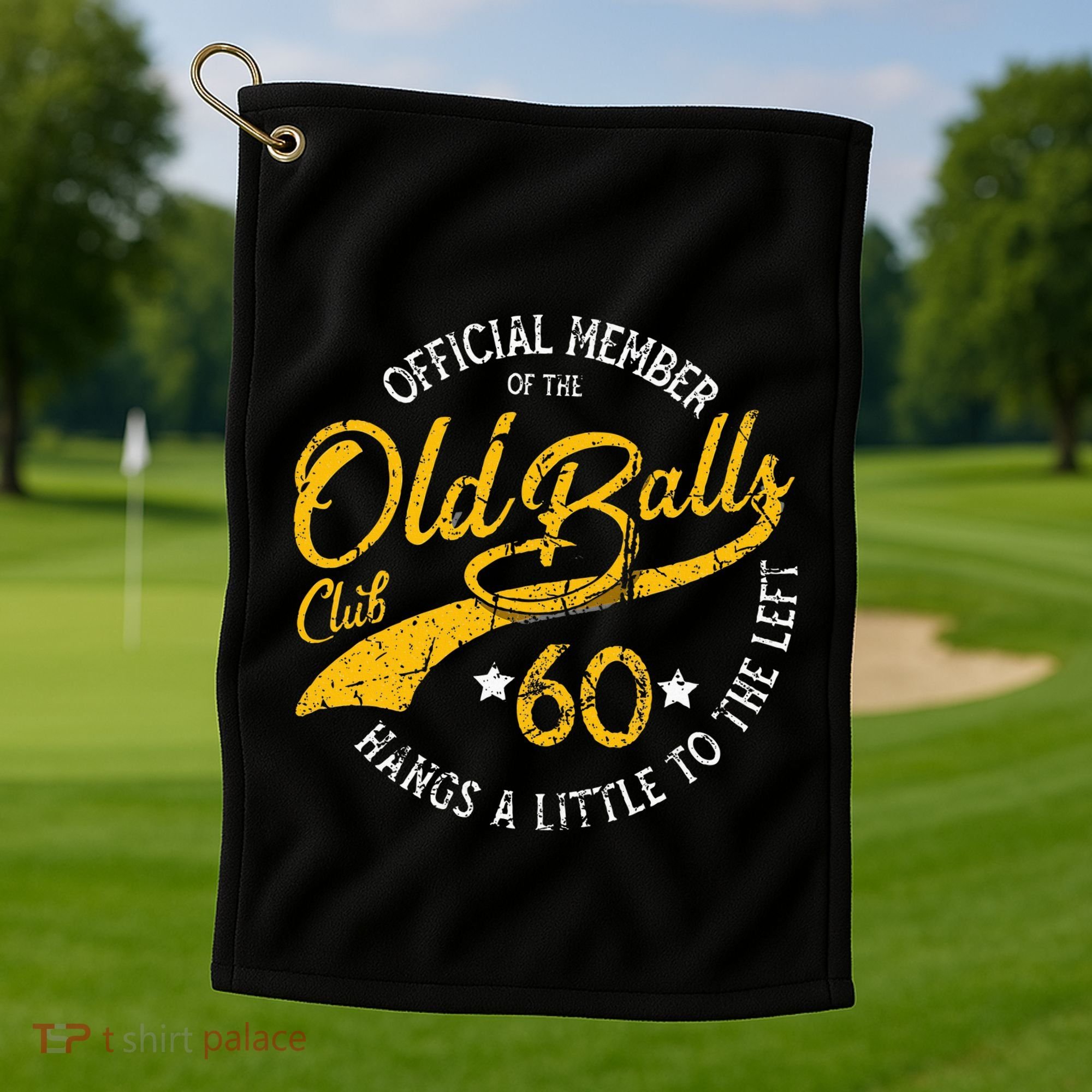 Old Balls Club 60th Over The Hill Birthday Golf Towel