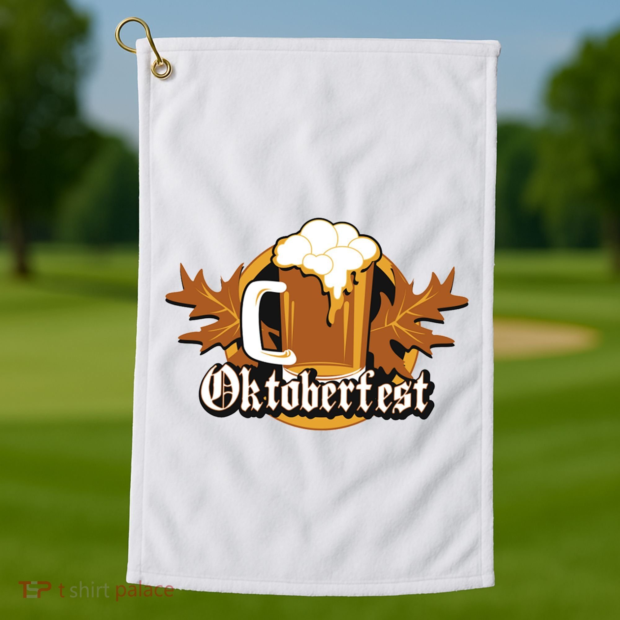Oktoberfest Beer Celebration Logo Golf Towel