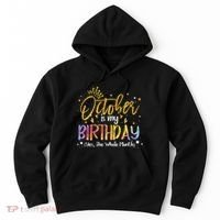 October Birthday Celebration Tie Dye Gift Hoodie thumb 0