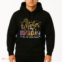 October Birthday Celebration Tie Dye Gift Hoodie thumb 2