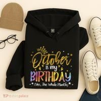 October Birthday Celebration Tie Dye Gift Hoodie thumb 4
