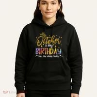 October Birthday Celebration Tie Dye Gift Hoodie thumb 5