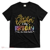 October Birthday Celebration Tie Dye Gift T-Shirt thumb 0