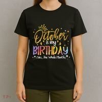 October Birthday Celebration Tie Dye Gift T-Shirt thumb 4