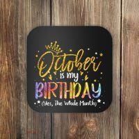 October Birthday Celebration Tie Dye Gift Coaster thumb 0