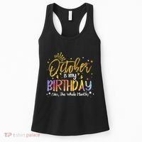 October Birthday Celebration Tie Dye Gift Women's Tank Top thumb 0