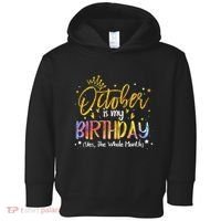 October Birthday Celebration Tie Dye Gift Toddler Hoodie thumb 0