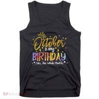 October Birthday Celebration Tie Dye Gift Tank Top thumb 0