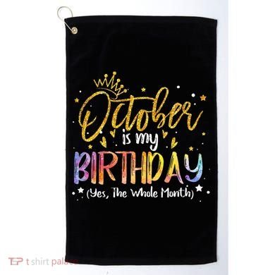 October Birthday Celebration Tie Dye Gift Golf Towel
