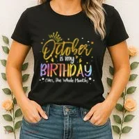 October Birthday Celebration Tie Dye Gift Women's T-Shirt thumb 2