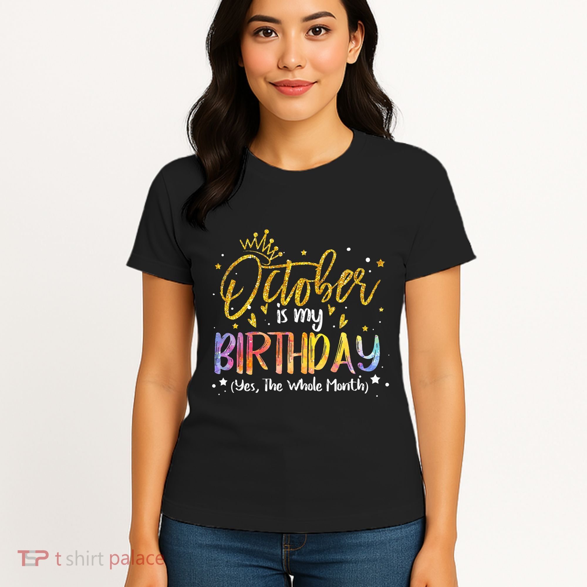 October Birthday Celebration Tie Dye Gift Women's T-Shirt