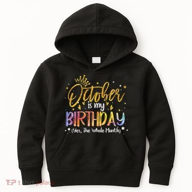 October Birthday Celebration Tie Dye Gift Kids Hoodie