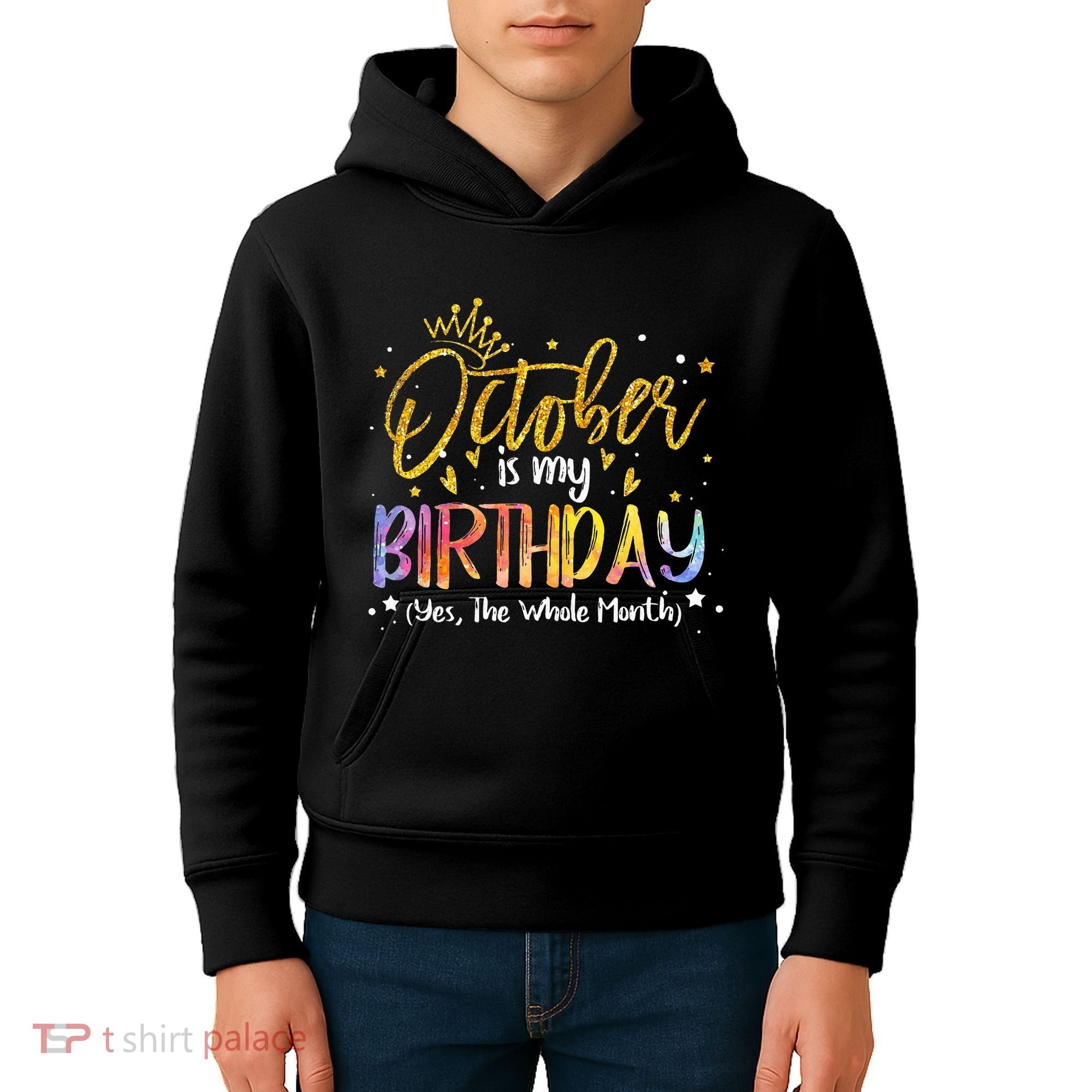 October Birthday Celebration Tie Dye Gift Kids Hoodie